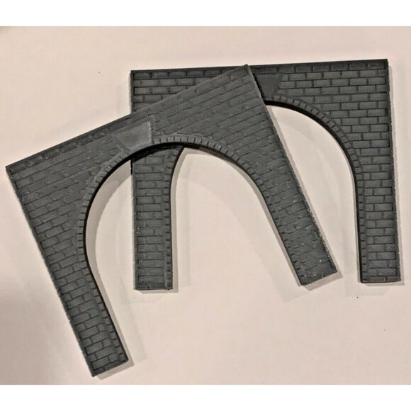 x2 HO Scale Stone Single Train Tunnel Portals - H0 Model Railroad Scenery 4inch - Picture 1 of 4